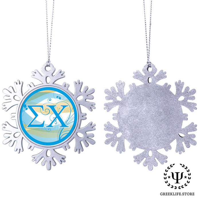Sigma Chi Christmas Ornament - Snowflake Metal