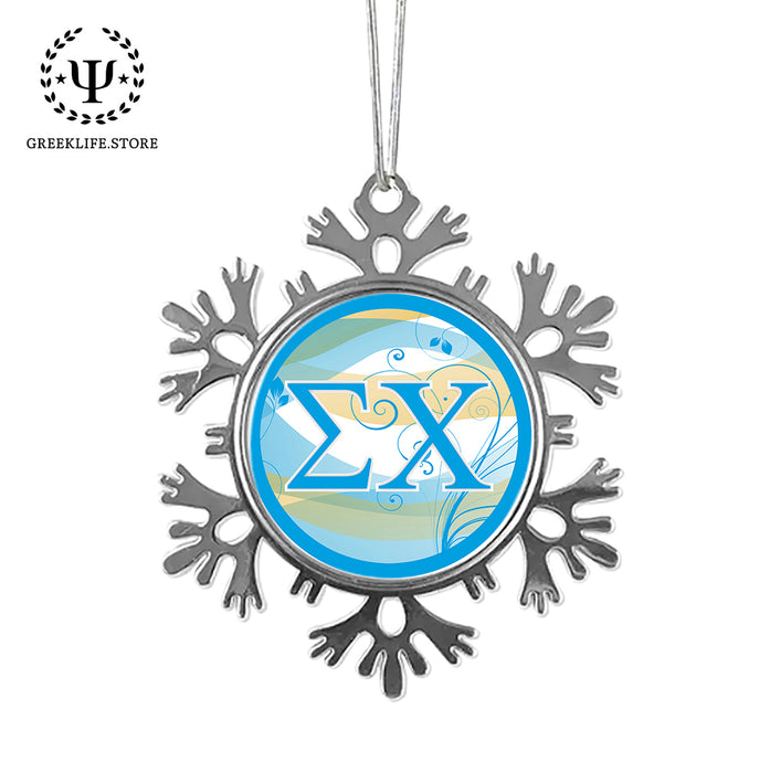 Sigma Chi Christmas Ornament - Snowflake Metal