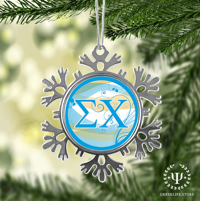 Sigma Chi Christmas Ornament - Snowflake Metal