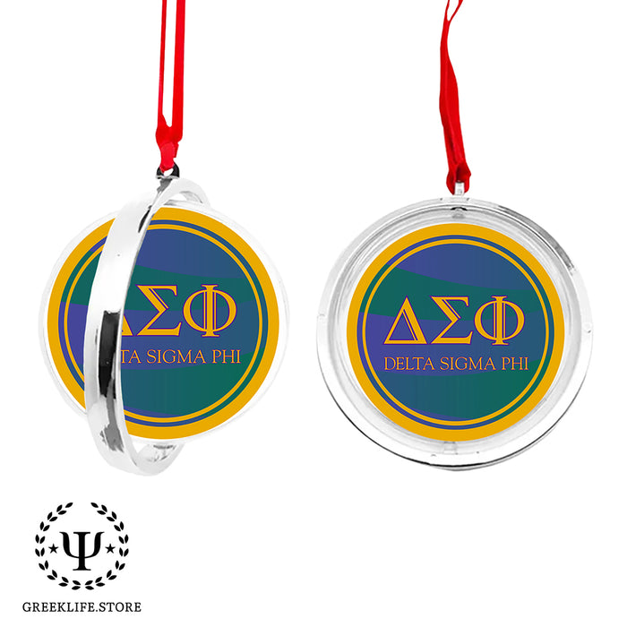 Delta Sigma Phi Christmas Reversible Flat Round Ornament