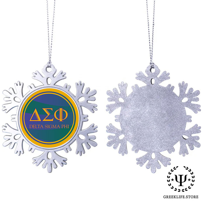 Delta Sigma Phi Christmas Ornament - Snowflake Metal