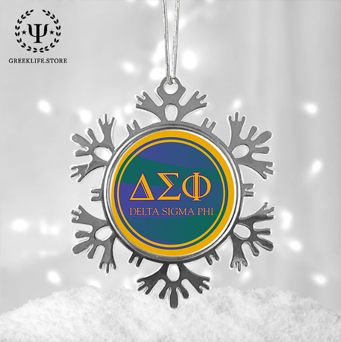 Delta Sigma Phi Christmas Ornament - Snowflake Metal