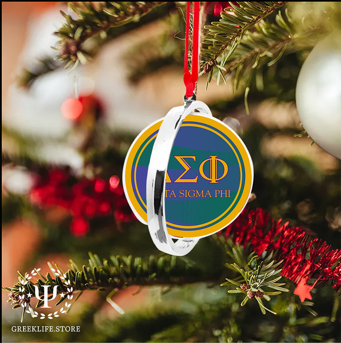 Delta Sigma Phi Christmas Reversible Flat Round Ornament