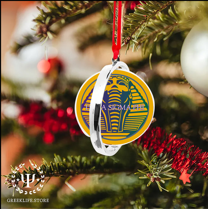 Delta Sigma Phi Christmas Reversible Flat Round Ornament