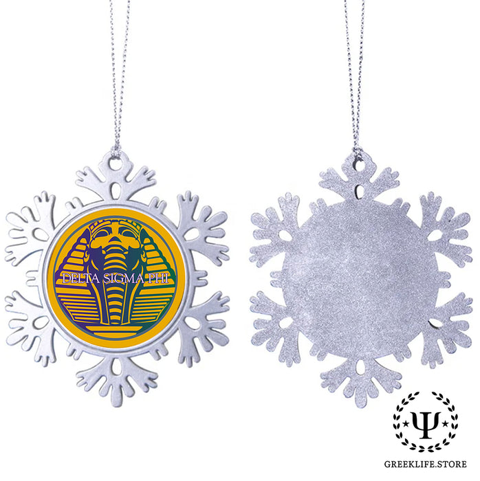 Delta Sigma Phi Christmas Ornament - Snowflake Metal