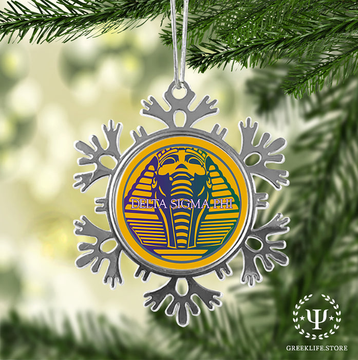 Delta Sigma Phi Christmas Ornament - Snowflake Metal