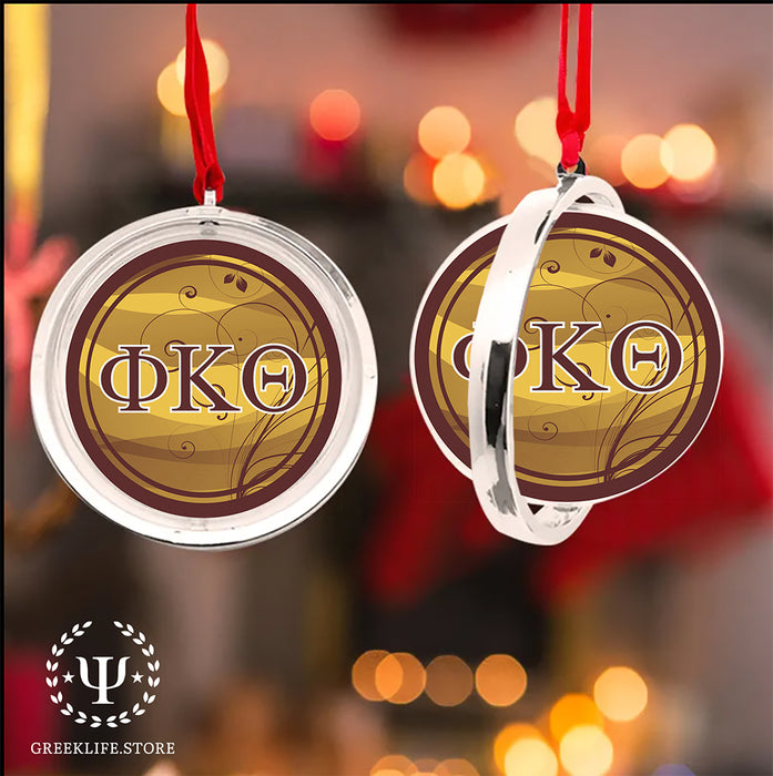 Phi Kappa Theta Christmas Reversible Flat Round Ornament