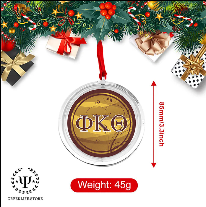 Phi Kappa Theta Christmas Reversible Flat Round Ornament
