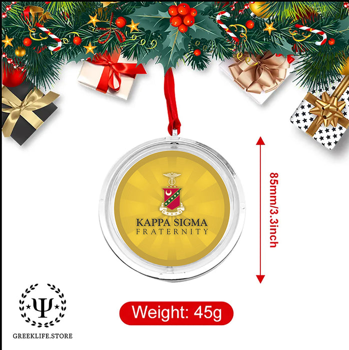 Kappa Sigma Christmas Reversible Flat Round Ornament