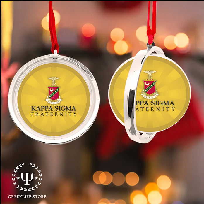 Kappa Sigma Christmas Reversible Flat Round Ornament