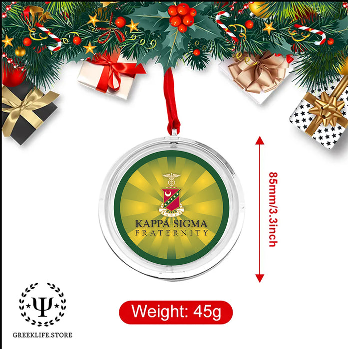 Kappa Sigma Christmas Reversible Flat Round Ornament