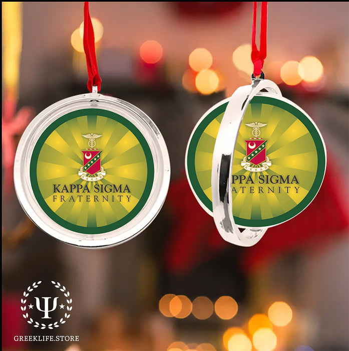 Kappa Sigma Christmas Reversible Flat Round Ornament