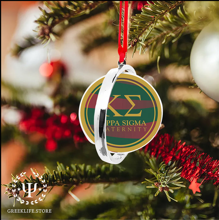 Kappa Sigma Christmas Reversible Flat Round Ornament