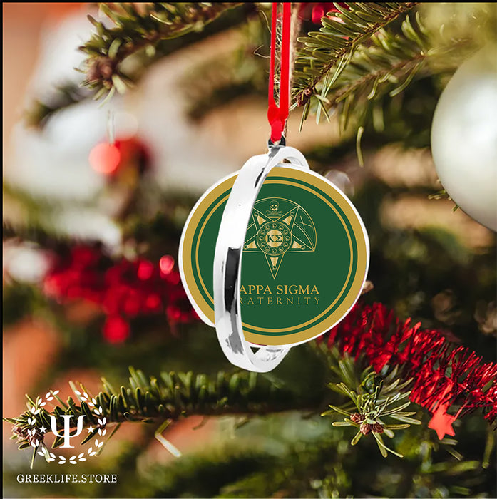 Kappa Sigma Christmas Reversible Flat Round Ornament