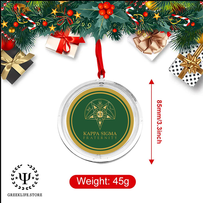 Kappa Sigma Christmas Reversible Flat Round Ornament