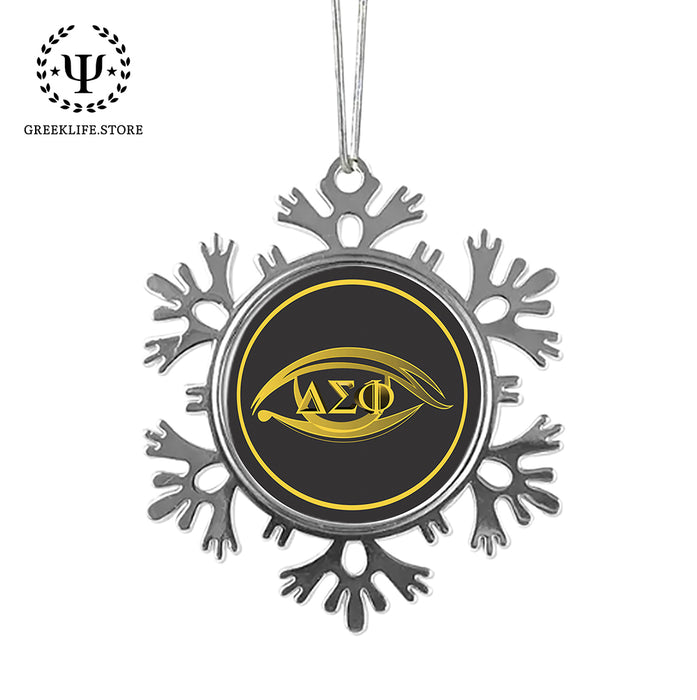Delta Sigma Phi Christmas Ornament - Snowflake Metal