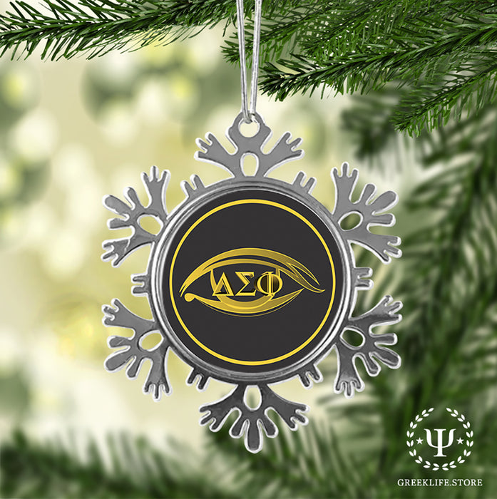 Delta Sigma Phi Christmas Ornament - Snowflake Metal