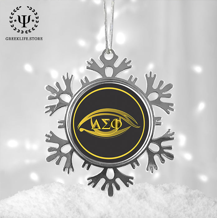 Delta Sigma Phi Christmas Ornament - Snowflake Metal