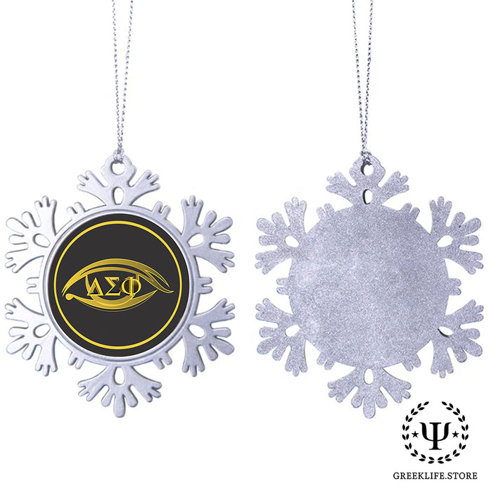 Delta Sigma Phi Christmas Ornament - Snowflake Metal
