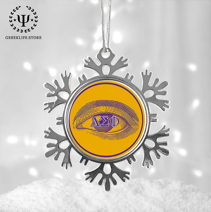 Delta Sigma Phi Christmas Ornament - Snowflake Metal