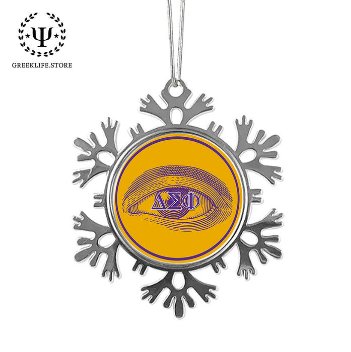 Delta Sigma Phi Christmas Ornament - Snowflake Metal