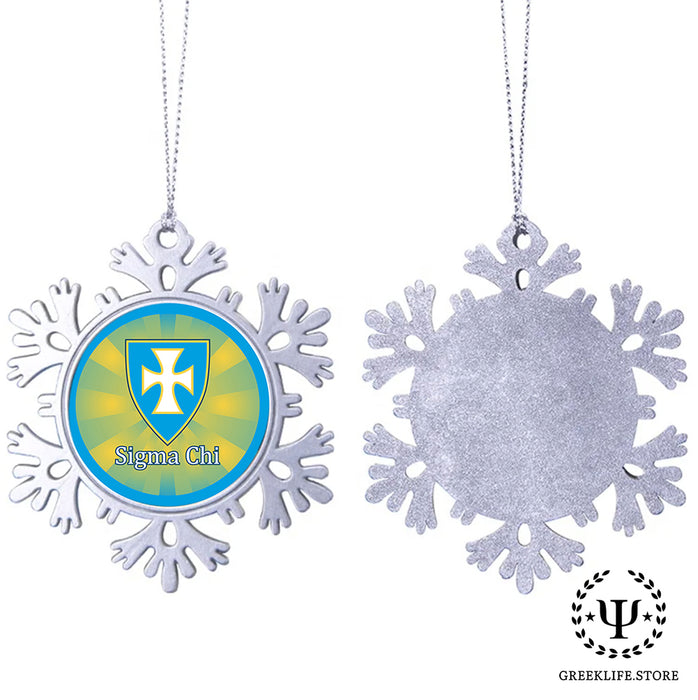 Sigma Chi Christmas Ornament - Snowflake Metal