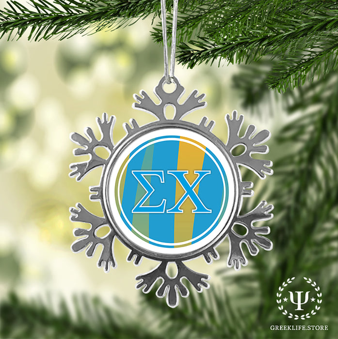 Sigma Chi Christmas Ornament - Snowflake Metal