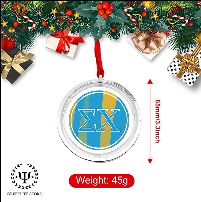 Sigma Chi Christmas Reversible Flat Round Ornament