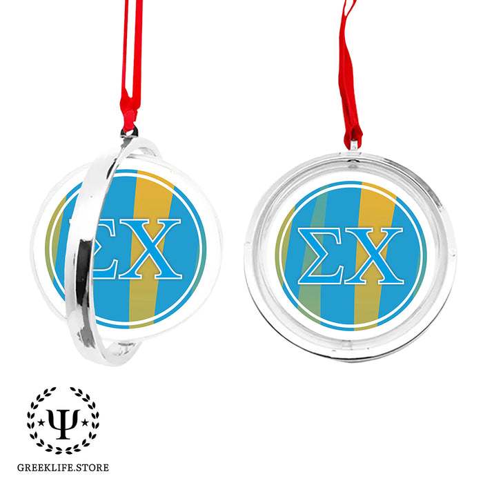Sigma Chi Christmas Reversible Flat Round Ornament
