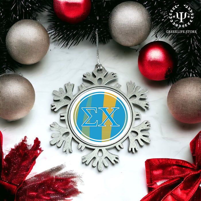 Sigma Chi Christmas Ornament - Snowflake Metal