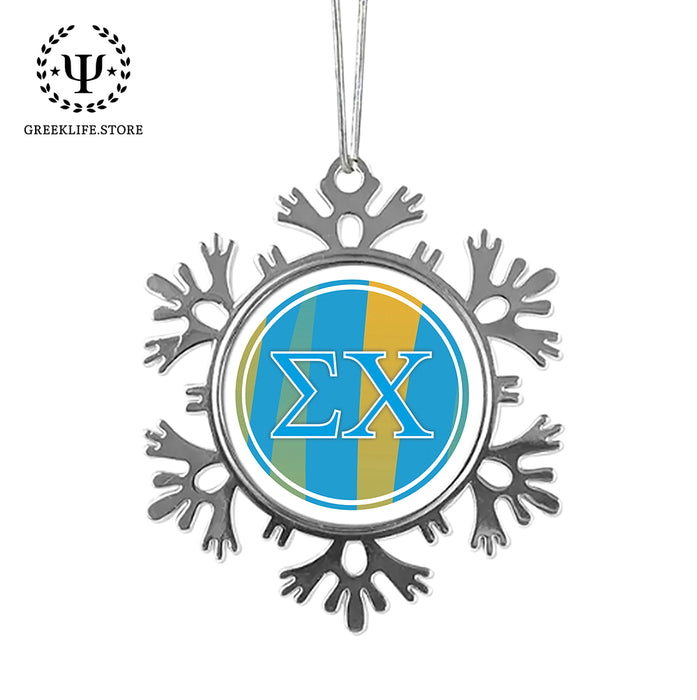 Sigma Chi Christmas Ornament - Snowflake Metal