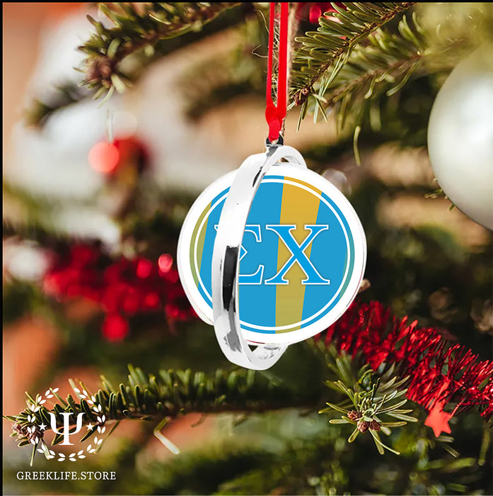 Sigma Chi Christmas Reversible Flat Round Ornament