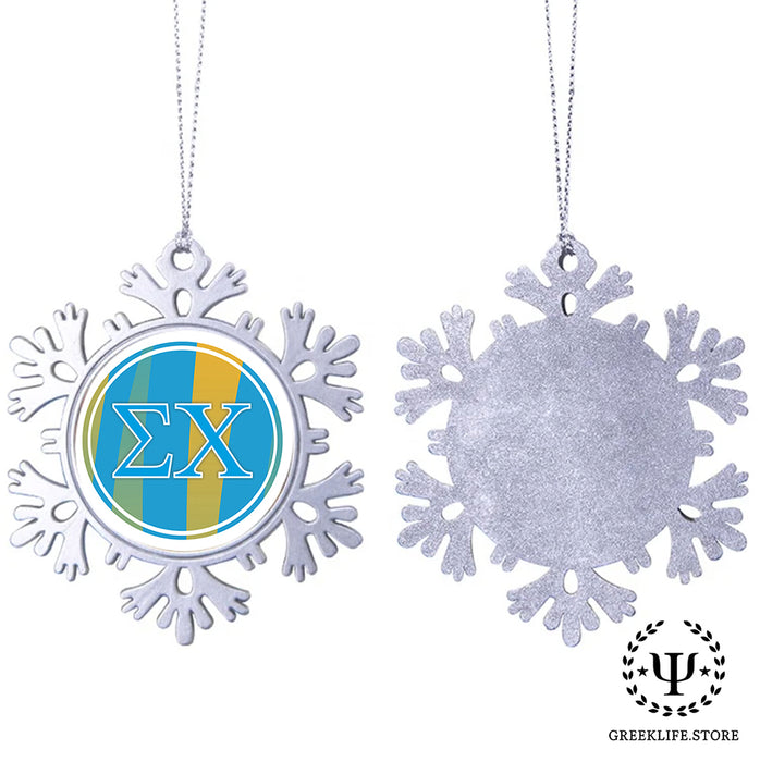 Sigma Chi Christmas Ornament - Snowflake Metal