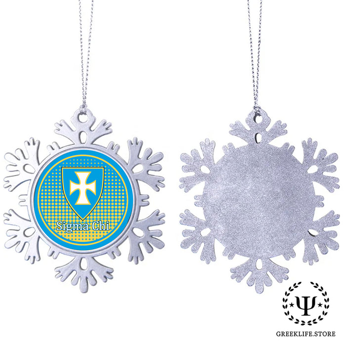 Sigma Chi Christmas Ornament - Snowflake Metal