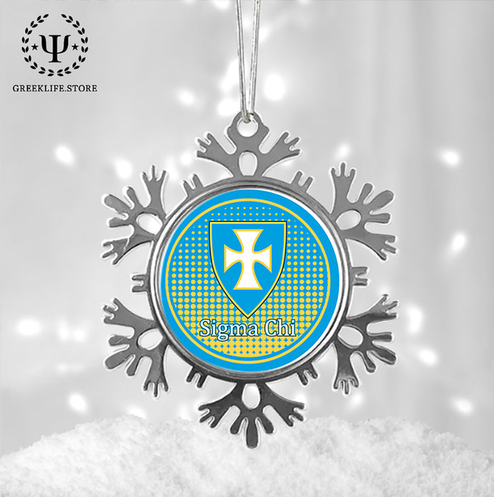 Sigma Chi Christmas Ornament - Snowflake Metal