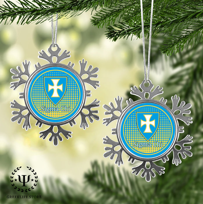 Sigma Chi Christmas Ornament - Snowflake Metal