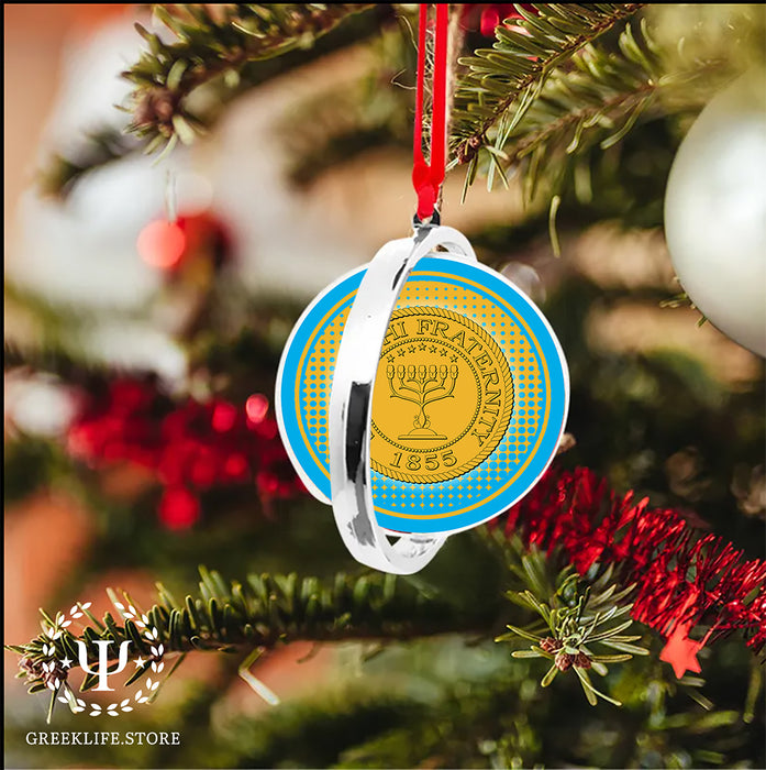 Sigma Chi Christmas Reversible Flat Round Ornament
