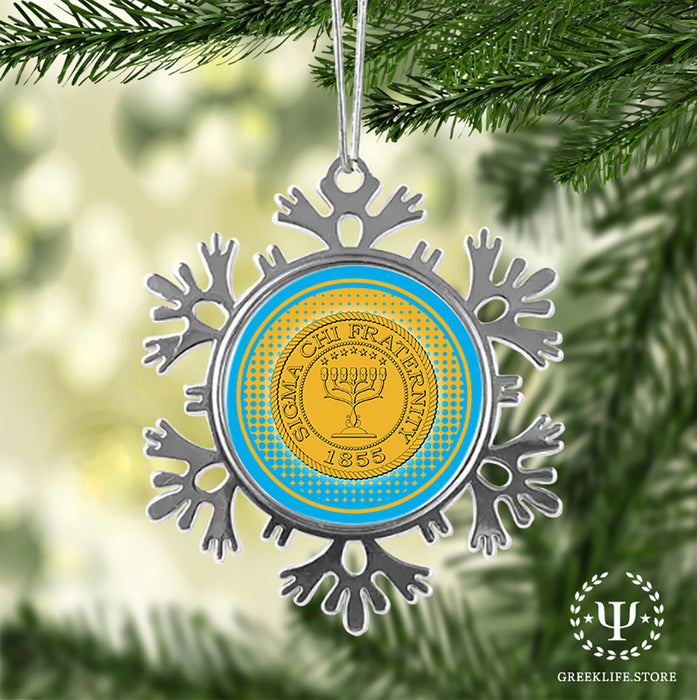 Sigma Chi Christmas Ornament - Snowflake Metal