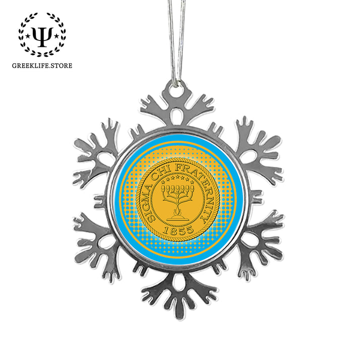 Sigma Chi Christmas Ornament - Snowflake Metal