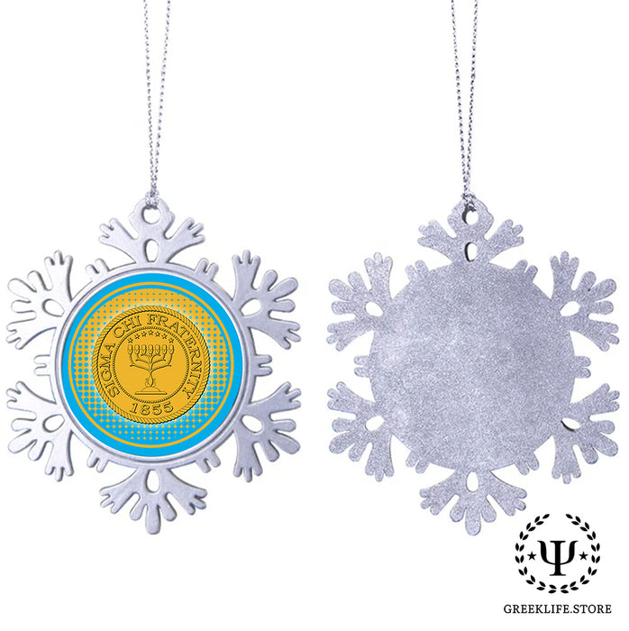 Sigma Chi Christmas Ornament - Snowflake Metal