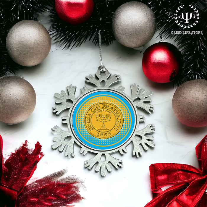 Sigma Chi Christmas Ornament - Snowflake Metal
