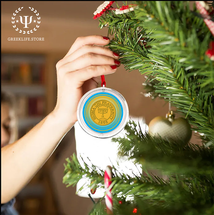 Sigma Chi Christmas Reversible Flat Round Ornament