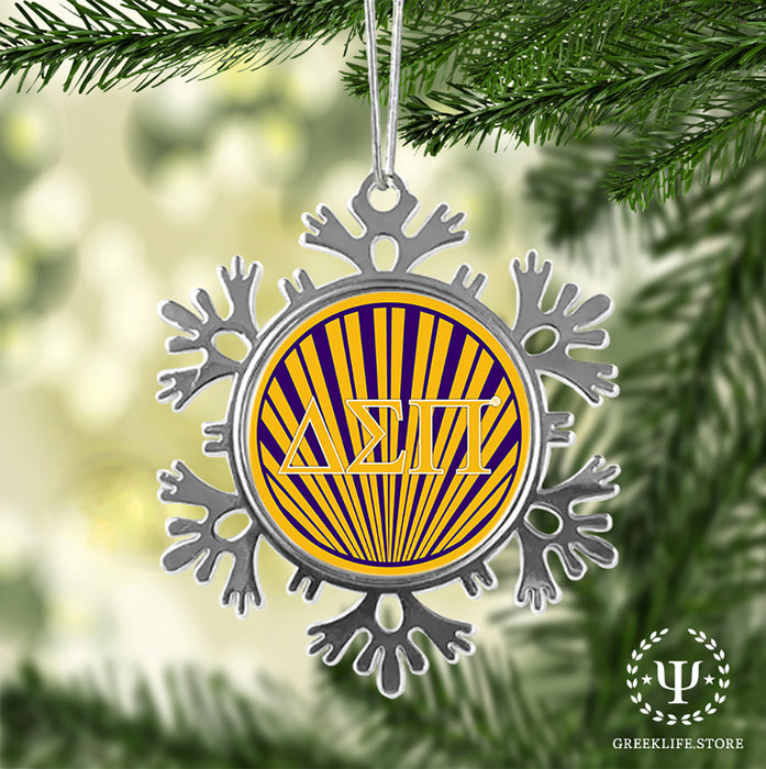 Delta Sigma Pi Christmas Ornament - Snowflake Metal
