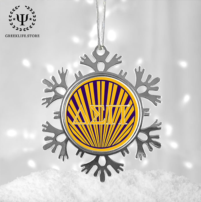 Delta Sigma Pi Christmas Ornament - Snowflake Metal