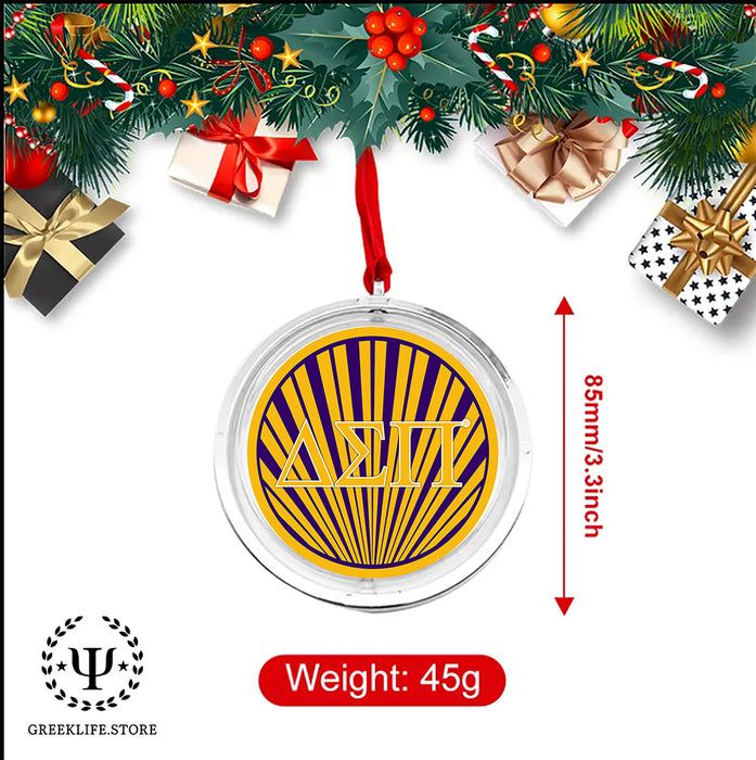 Delta Sigma Pi Christmas Reversible Flat Round Ornament