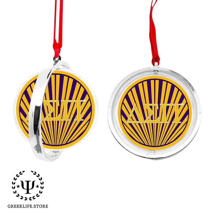 Delta Sigma Pi Christmas Reversible Flat Round Ornament