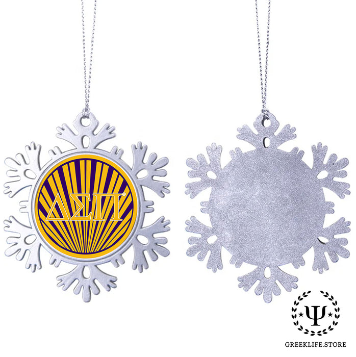 Delta Sigma Pi Christmas Ornament - Snowflake Metal