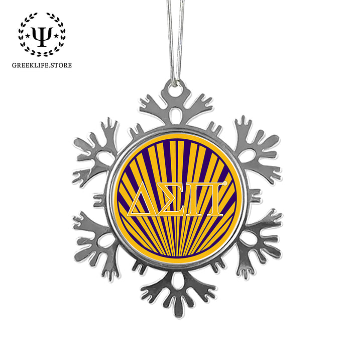 Delta Sigma Pi Christmas Ornament - Snowflake Metal