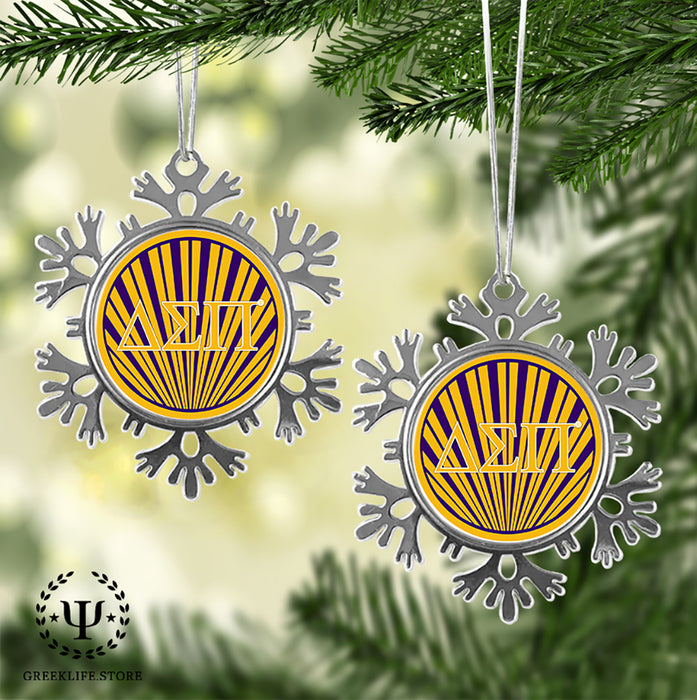 Delta Sigma Pi Christmas Ornament - Snowflake Metal