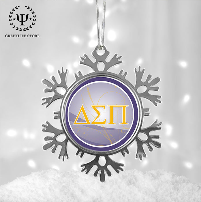 Delta Sigma Pi Christmas Ornament - Snowflake Metal
